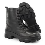 Bota Coturno Plataforma Tratorada Blogueira Ziper 7001 Preto