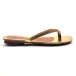 Sandália Feminina Rasteirinha Salto 2 Cm de Dedo 777 Dourado