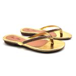 Sandália Feminina Rasteirinha Salto 2 Cm de Dedo 777 Dourado