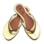 Sandália Feminina Rasteirinha Salto 2 Cm de Dedo 777 Dourado