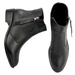 Bota Coturno Feminino Cano Curto Couro Com Ziper 8001 Preto