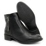 Bota Coturno Feminino Cano Curto Couro Com Ziper 8001 Preto
