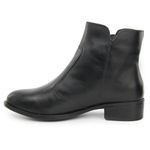 Bota Coturno Feminino Cano Curto Couro Com Ziper 8001 Preto