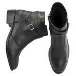 Bota Montaria Coturno Cano Curto Couro com Ziper 8002 Preto