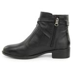 Bota Montaria Coturno Cano Curto Couro com Ziper 8002 Preto