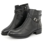 Bota Montaria Coturno Cano Curto Couro com Ziper 8002 Preto