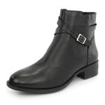 Bota Montaria Coturno Cano Curto Couro com Ziper 8002 Preto