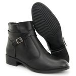 Bota Montaria Coturno Cano Curto Couro com Ziper 8002 Preto