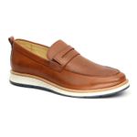 Sapato Casual Masculino Loafer Couro Comfort Castro 9001 Castor