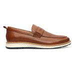 Sapato Casual Masculino Loafer Couro Comfort Castro 9001 Castor