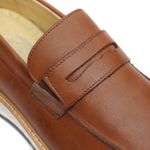 Sapato Casual Masculino Loafer Couro Comfort Castro 9001 Castor