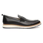Sapato Casual Masculino Loafer Couro Comfort Preto 9001 Preto