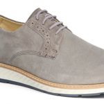 Sapato Casual Masculino Loafer Couro de Amarrar Cinza 9004 Cinza