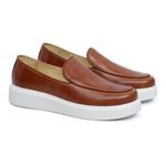 Sapato Casual Masculino Couro Castor Slip On 5503 Castor