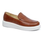 Sapato Casual Masculino Couro Castor Slip On 5503 Castor