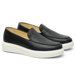Sapato Casual Masculino Couro Preto Slip On 5503 Preto