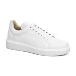 Sapato Casual Masculino Branco Em Couro de Amarrar 5505 Branco