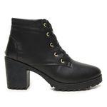 Bota Feminina Preta Coturno Salto Cano Curto Tratorada 20/11 Preto
