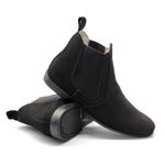 Botina Chelsea Masculina Couro Nobuk Bovino 068 Preto