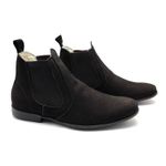 Botina Chelsea Masculina Couro Nobuk Bovino 068 Preto