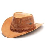 Chapéu Country de Couro Cowboy Rodeio Americano Banana