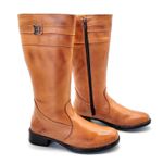 Bota Feminina Montaria Camel Cano Longo em Couro 137 Camel