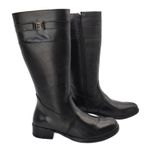 Bota Feminina Montaria Preto Cano Longo em Couro 137 Preto