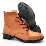 Bota Feminina Montaria Camel Cano Curto em Couro 156 Camel