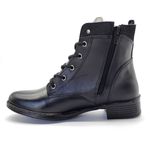 Bota Feminina Montaria Preto Cano Curto em Couro 156 Preto