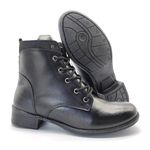 Bota Feminina Montaria Preto Cano Curto em Couro 156 Preto