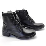 Bota Feminina Montaria Preto Cano Curto em Couro 156 Preto