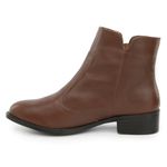 Bota Coturno Feminino Cano Curto Couro Com Ziper 8001 Nutella