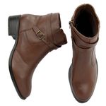 Bota Montaria Coturno Cano Curto Couro com Ziper 8002 Nutella