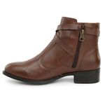 Bota Montaria Coturno Cano Curto Couro com Ziper 8002 Nutella
