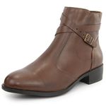 Bota Montaria Coturno Cano Curto Couro com Ziper 8002 Nutella
