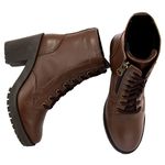 Bota Coturno Tratorada Salto bloco Blogueira Couro 9006 Nutella