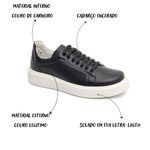 Sapato Casual Masculino Preto Em Couro de Amarrar 5505 Preto