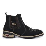 Bota Texana em Couro Nobuk solado e salto costurado RC Preto