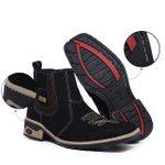 Bota Texana em Couro Nobuk solado e salto costurado RC Preto