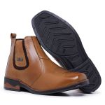 botina Texas masculina Couro Bota Peão Moderno RC Bege