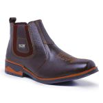 botina Texas masculina Couro Bota Peão Moderno RC Café