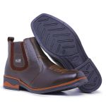 botina Texas masculina Couro Bota Peão Moderno RC Café