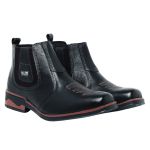 botina Texas masculina Couro Bota Peão Moderno RC Preto