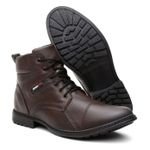 bota Coturno Casual Masculino Sola Costurada RC Café