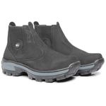 Bota Coturno Botina de Couro Tratorada Elástico 040 Preto
