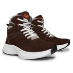 Bota Tênis Fitness Masculino Cano Alto de Couro 207 Café