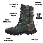 Coturno Militar Bota Tática Zíper Camuflado Uragan Predador