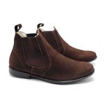 Botina Chelsea Masculina Couro Nobuk Bovino 068 Café