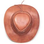 Chapéu Country de Couro Cowboy Rodeio Americano Pinhao