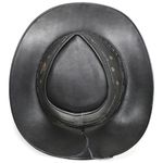 Chapéu Country de Couro Cowboy Rodeio Americano Preto